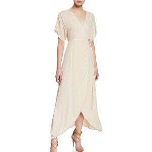 Knot Sisters Striped Metallic Wrap Dress Size Medium Hippy Boho Festivals